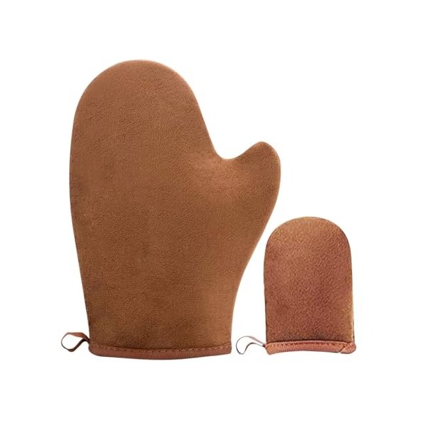 2 Pièces Gant Autobronzant, Gant Autobronzants Applicateur, Velours à Aouble Face Gant, Applicateur de Lotion, Pour Autobronz