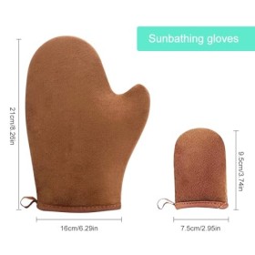 2 Pièces Gant Autobronzant, Gant Autobronzants Applicateur, Velours à Aouble Face Gant, Applicateur de Lotion, Pour Autobronz