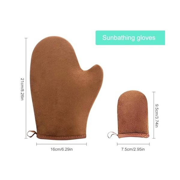 2 Pièces Gant Autobronzant, Gant Autobronzants Applicateur, Velours à Aouble Face Gant, Applicateur de Lotion, Pour Autobronz