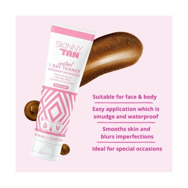 Skinny Tan Clear Self-Tanning Mousse - Self Tanner with Hyaluronic Acid and Aloe Vera - Fast Drying Provides Gorgeous Glow - 