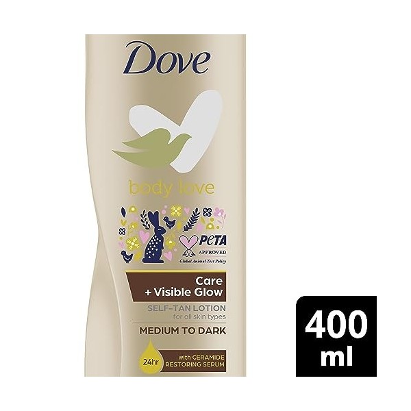 Dove Visible Glow Lot de 6 lotions bronzantes graduelles pour peaux ensoleillées 400 ml