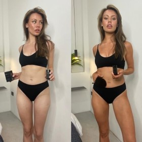 Bâton de bronzage instantané Skinstant Rose & Caramel, Was Off Tan, résistant à leau, aux éclaboussures, à la transpiration,