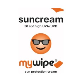 Mywipe Crème solaire de voyage en sachet facteur 50 SPF et UVA 8 crème solaire hydratante adaptée à tous types de peaux - 1 s