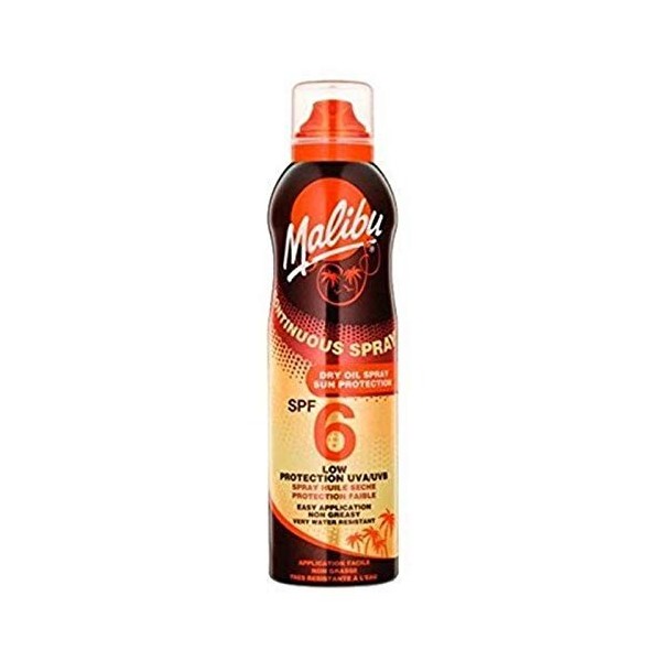 Malibu Spray dHuile Sèche Continue SPF 6 175 ml