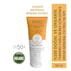 INCIA Natural Baby Sun Cream - Haute protection SPF50 UVA UVB 50ml