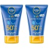 NIVEA SUN Lait solaire Protect & Play Enfants FPS 50+ Format voyage 1 x 50 ml , Crème solaire résistante à l’eau, Protection