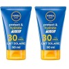 NIVEA SUN Lait solaire Protect & Hydrate FPS 30, Crème solaire hydratation 48H, Format voyage Lot de 2 