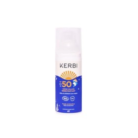Crème Solaire Minérale Bio, 50g, Protection Visage et Corps UVA/UVB, Sans Parfum, Kerbi, bébé, enfant