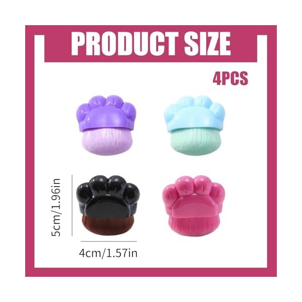 Bekecidi Lot De 4 Applicateurs De Crème Solaire, Brosse De Protection Solaire En Forme De Patte De Chat, Applicateur De Crème