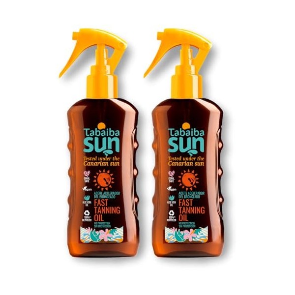Tabaiba Sun Aloe Vera Lot de 2 sprays dhuile solaire