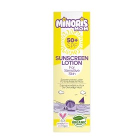 Minoris MOM Lotion Solaire SPF 50+ Protection Solaire Bio, Naturelle & Minérale pour Peau Sensible, Convient comme Base de Ma