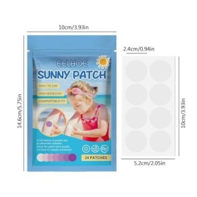 Lot de 24 autocollants UV pour crème solaire, autocollants de crème solaire à réappliquer, autocollants imperméables de détec