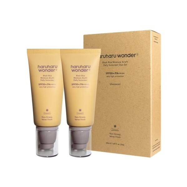 Haruharu Wonder Black Rice Moisture Airyfit Daily Sunscreen 1.69fl.oz Pack of 2 