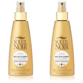 Soleil Noir Spray Huile Sèche Vitaminée 6 Protection Faible, Or, 150 ml Lot de 2 