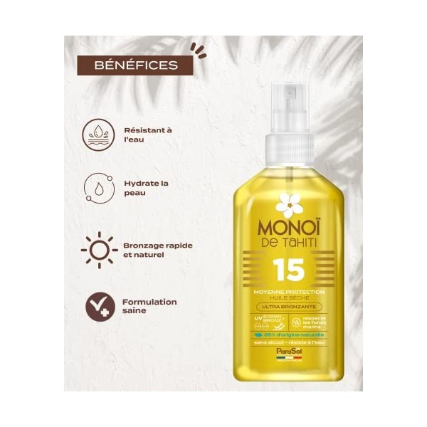 ParaSol Spray Monoï de Tahiti 15 FPS Lot de 2 