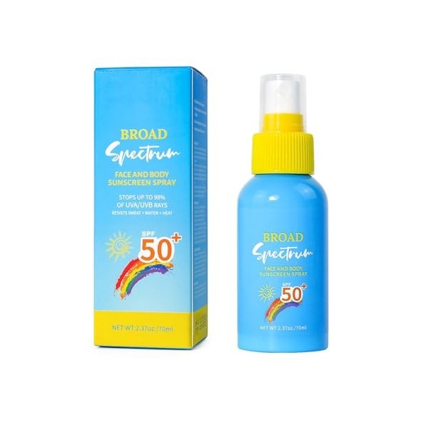 Crème Solaire, Solaire Bio SPF 50+, Crème Solaire Visage et Corps, Protection Solaire à la Formule Légère et Non Grasse, Prot
