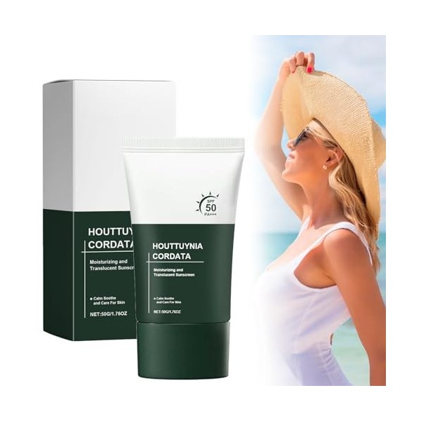 Crème Solaire Haute Protection, Crème Solaire Visage SPF 50++,Protège la Peau Contre les Rayons UVA et UVB, la Pollution de l