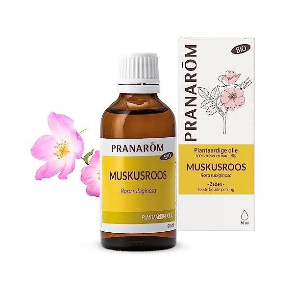 Pranarôm | Rose Musquée Bio - Huile Végétale | Huile Précieuse | Riche en Omégas 3 | 50 ml