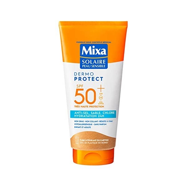 Mixa Solaire Peaux Sensibles - Spray Soin Solaire Haute Protection SPF 30+ UVA, UVA longs, UVB - Visage et Corps - Adultes et