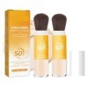 Pemarlis 2PCS Poudre de réglage solaire minérale, écran solaire en poudre SPF 50 PA++,Poudre fixatrice de protection solaire 