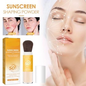 Pemarlis 2PCS Poudre de réglage solaire minérale, écran solaire en poudre SPF 50 PA++,Poudre fixatrice de protection solaire 