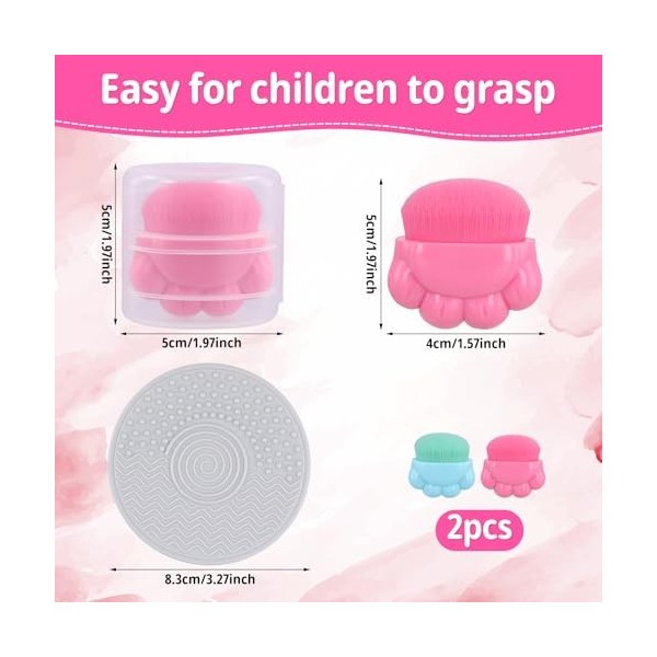 2pcs Applicateur de Crème Solaire pour Enfants, avec Étui de Protection Portable Applicateur de Crème Solaire Poils Doux Bros