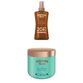 Hawaiian Tropic - Lot coconut addict - Spray Huile-gel Solaire Protectrice SPF20-200 ml + Hawaiian Tropic Body Butter 250ml