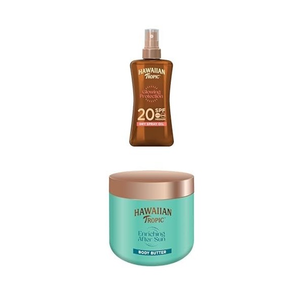 Hawaiian Tropic - Lot coconut addict - Spray Huile-gel Solaire Protectrice SPF20-200 ml + Hawaiian Tropic Body Butter 250ml