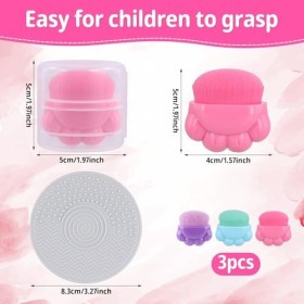 3pcs Applicateur de Crème Solaire pour Enfants, avec Étui de Protection Portable Applicateur de Crème Solaire Poils Doux Bros