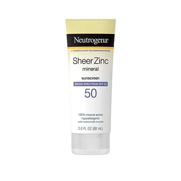 Neutrogena Sheer Zinc Dry Touch Spf 50 Crème solaire 3 oz 88 ml 