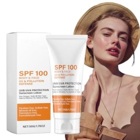 Crème solaire SPF 100,Lotion Solaire Spf 100, Lotion Solaire Avec Protection Uva/Uvb,Écran Solaire Spf 100,Crème Solaire Visa