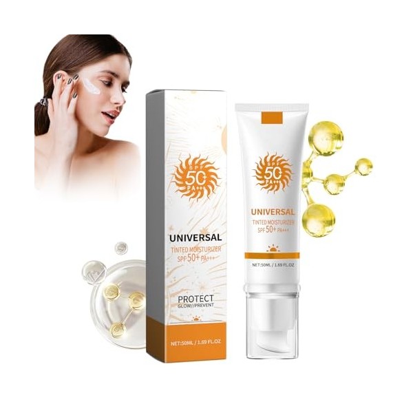 Lotion Solaire Spf 50 + Pa + + +, 50ml Crème Solaire Pour Le Visage Crème Solaire Uv Lotion Solaire Pour Le Visage Hydrate Le