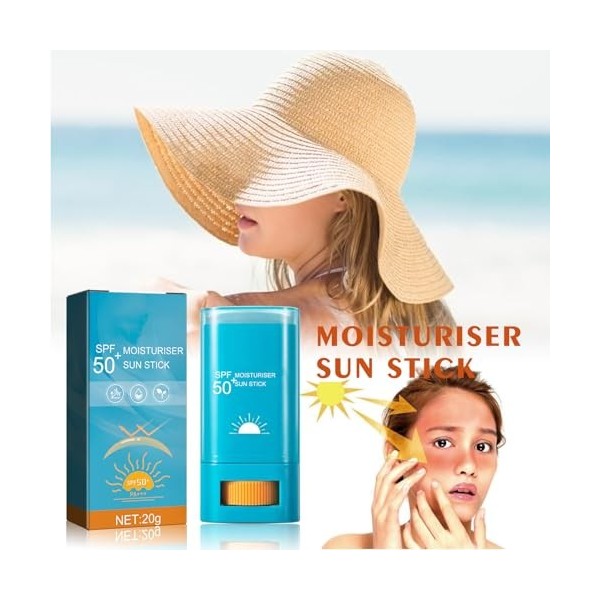 Bâton de Protection Solaire,Résistant à leau Bâton de Protection Solaire,Stick Protecteur Solaire,Creme Solaire Stick,Bâton