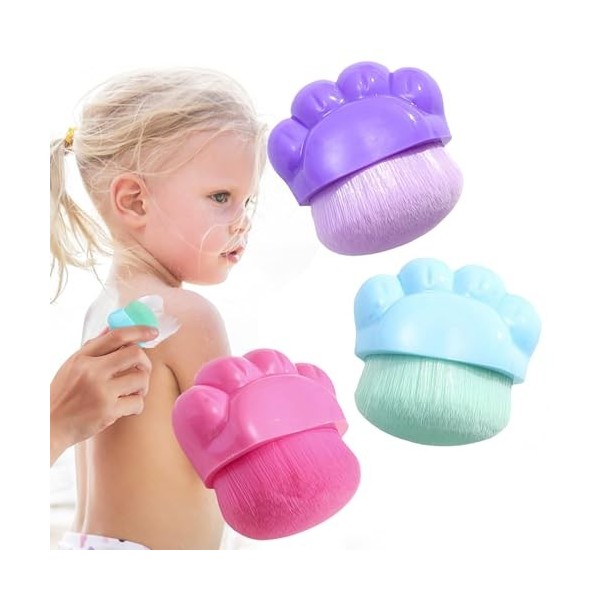 Calkrer Set de 3 applicateurs de crème solaire pour enfants, pinceau bloc solaire avec housse de protection. Applicateur de b