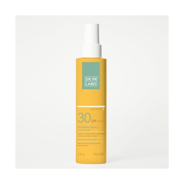 Spray Solaire Visage et Corps SPF 30, Protège contre les rayons UVA et UVB, Prévient le Photovieillissement et lErythème, Ac