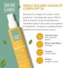 Spray Solaire Visage et Corps SPF 30, Protège contre les rayons UVA et UVB, Prévient le Photovieillissement et lErythème, Ac