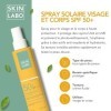 Spray Solaire Visage et Corps SPF 50+, Protège contre les rayons UVA et UVB, Prévient le Photovieillissement et lErythème, A