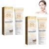 2 Pièces Crème Solaire A Lextrait de Riz, Solaire Bio SPF 50+, Crème Solaire Visage et Corps, Sunscreen, Protection Solaire 