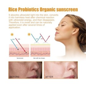 2 Pièces Crème Solaire A Lextrait de Riz, Solaire Bio SPF 50+, Crème Solaire Visage et Corps, Sunscreen, Protection Solaire 