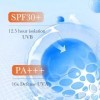 2 Pièces Crème Solaire, Makeup Base SPF 30+ PA+++, 3 in 1, Sunscreen, Hydratant, écran Solaire à Base de Maquillage, Crème So
