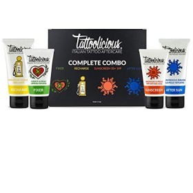 Tattoolicious COMPLETE COMBO - FIXER + RECHARGE + SUNSCREEN 50+ SPF + AFTER SUN- Le Soin, Lentretien et La Protection Solair
