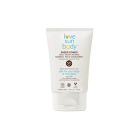 Love Sun Body, 100% dorigine naturelle Crème solaire minérale quotidienne hydratante Sheer Power FPS 30 pour visage, large s