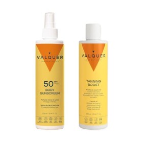 Valquer Body Pack : Crème Solaire Corps SPF 50 + Crème Accélérateur de Bronzage. Haute protection + bronzage rapide - 300 ml 