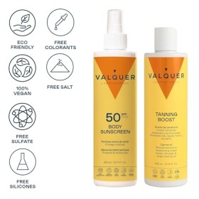 Valquer Body Pack : Crème Solaire Corps SPF 50 + Crème Accélérateur de Bronzage. Haute protection + bronzage rapide - 300 ml 