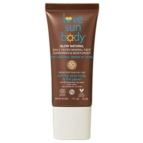 Love Sun Body 100% dorigine naturelle Crème solaire et hydratante minérale quotidienne teintée Glow Natural FPS 30 pour visa