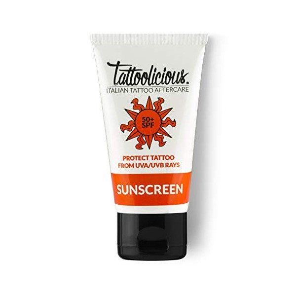 Tattoolicious DOUBLE SUNSCREEN - 2x Sunscreen 50+ SPF, La Protection solaire pour tatouage, avec une formule anti-âge et des 