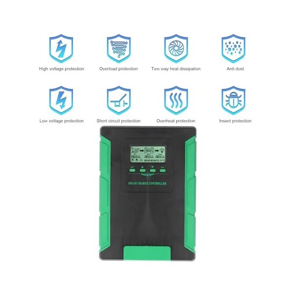 Contrôleur de Panneau Solaire MPPT avec écran LCD pour Batterie Acide 80A 