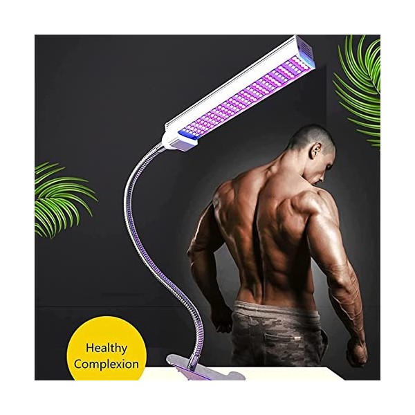 RISELY Lampe Bronzage pour La Maison,Lampe Bronzage Pliable Réglable avec Base À Clipser, Bronzage Naturel 365 Nm, Zone Dirr