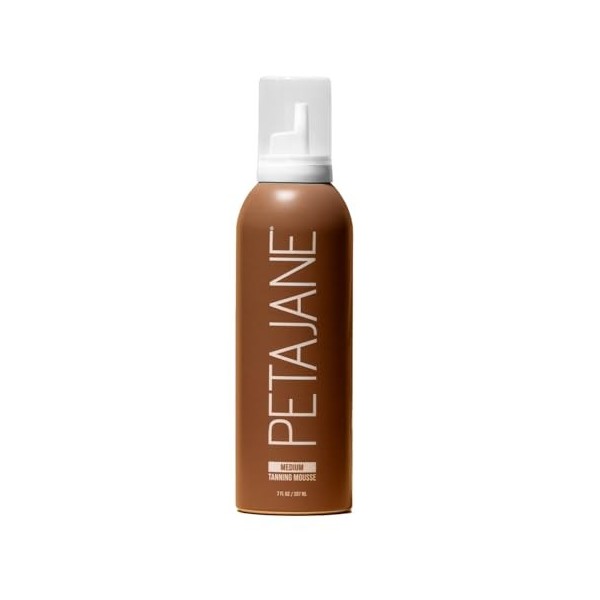 Peta Jane Medium Tanning Mousse | Sunless Self-Tanner, Lightweight, Organic, Natural, Streak-Free Finish | Not Sticky | 7oz
