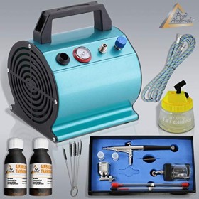 Airbrush Set Autobronzant avec compresseur aérographe Beauty Tan + Tanning de lotion pour Spray de Tanning Sunless Tan pour s